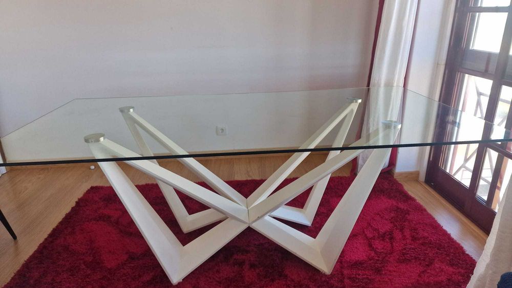 Mesa jantar tampo de vidro MILENIUM Conforama