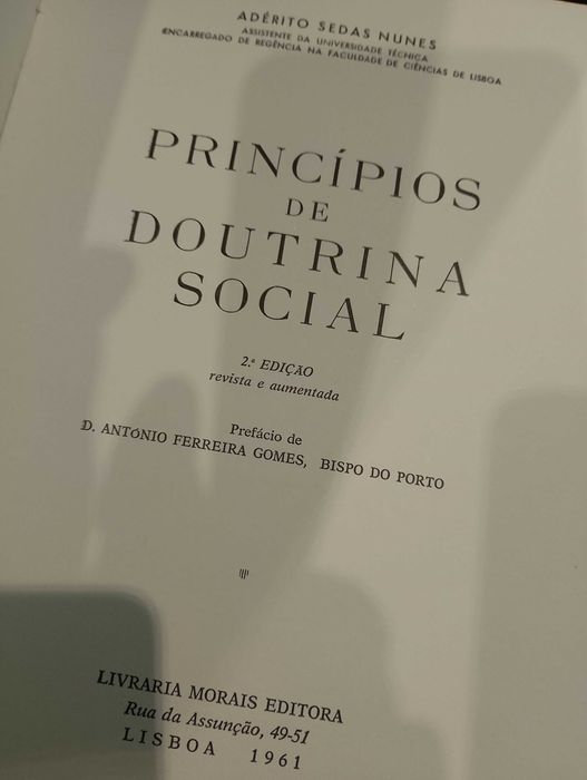 Princípios de Doutrina Social - A. Sedas Nunes (2ª edição - 1961)