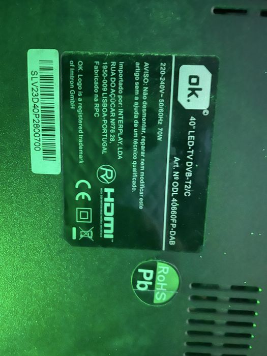 Tv Smart Android 40" Marca OK