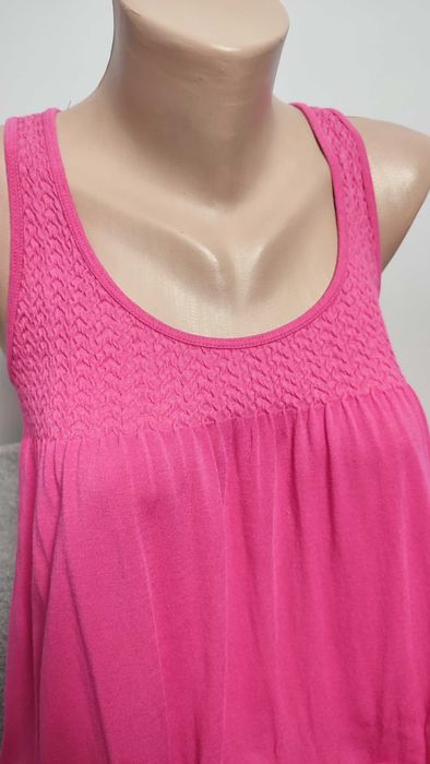 Sukienka tunika narzutka plażowa na strój kąpielowy różowa bawełna