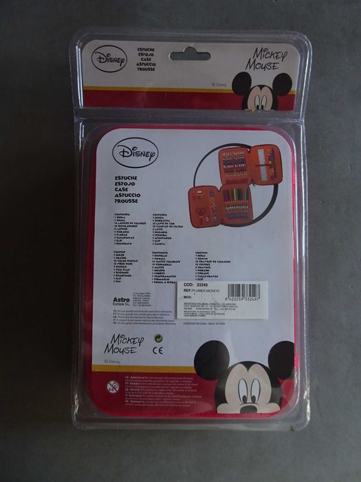 Estojo escolar Mickey Mouse Disney novo na embalagem