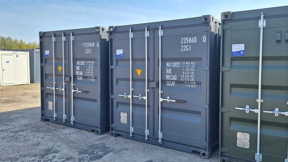 KONTENER MORSKI 20’DV Nowy, od ręki, GRAFITOWY, 6-metrowy, LĘBORK