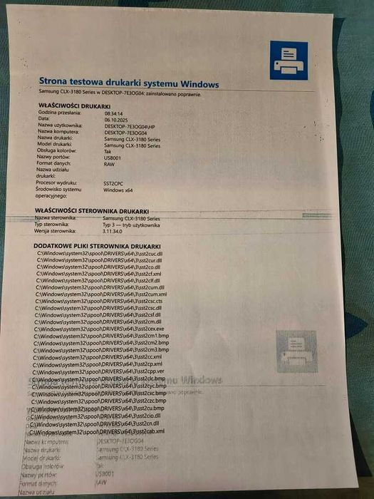 SAMSUNG CLX 3185 urządzenie wielofunkcyjne laserowe kolorowe