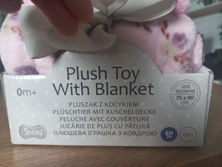 Różowy słonik z kocykiem,nowy