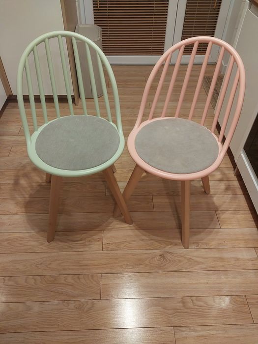 Komplet krzeseł - 2 szt. miętowe i różowe Lębork Lębork