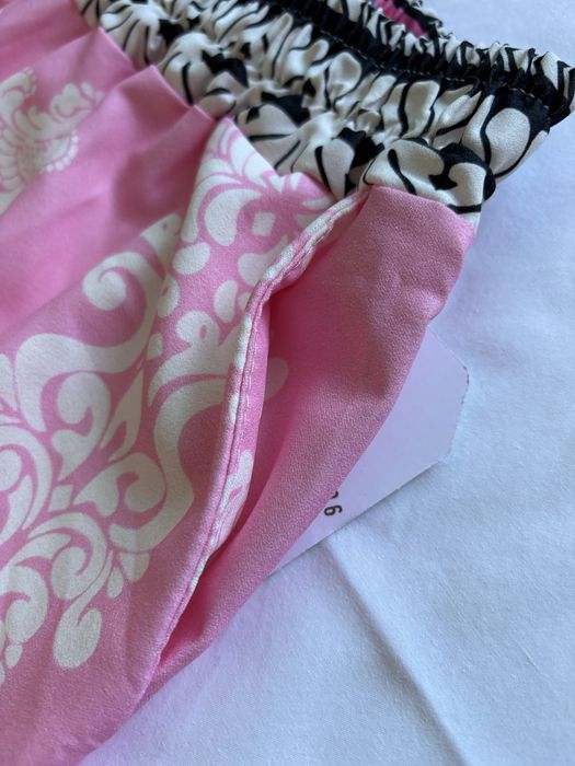 Calças pantalonas tons rosa, tamanho L (novas)