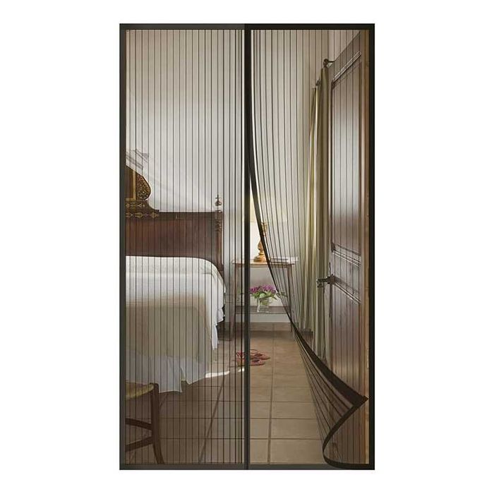 Moskitiera magnetyczna na drzwi 85x200 cm czarna siatka przeciw owadom