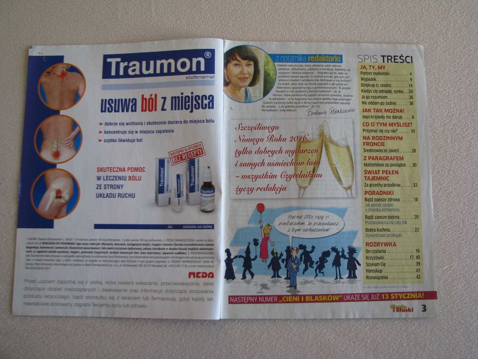 Cienie i blaski - nr 11 listopad 2015 r. i nr 1 styczeń 2016 r.