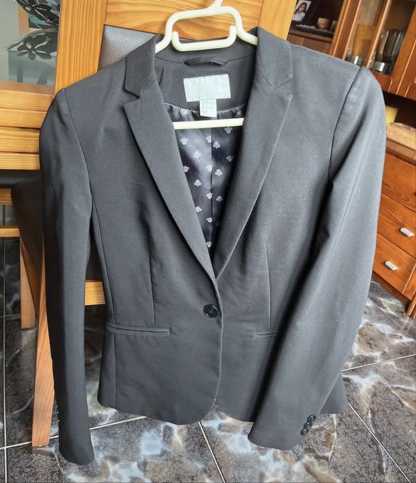 Blazer preto Clássico senhora
