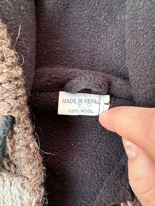 Kurtka wełniana Made in Nepal handmade hippie r. M