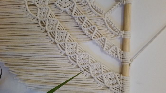 Makrama na ścianę duża. Rękodzieło. Boho.