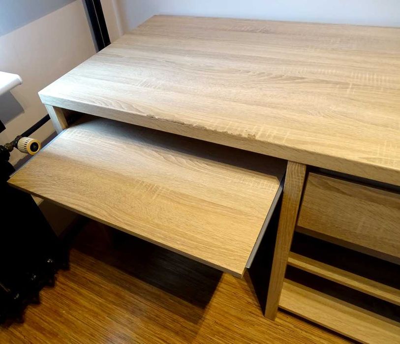 Biurko Kaspian 120 cm BRW z drzwiami i szufladą dąb sonoma