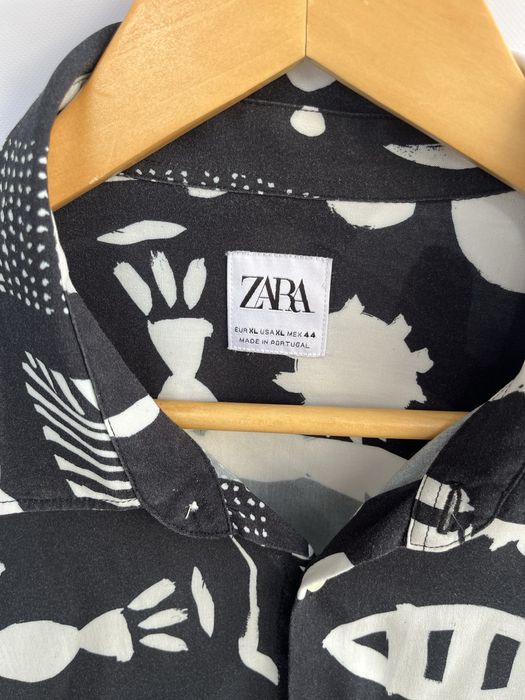 Camisa Zara com Padrão Preto e Branco