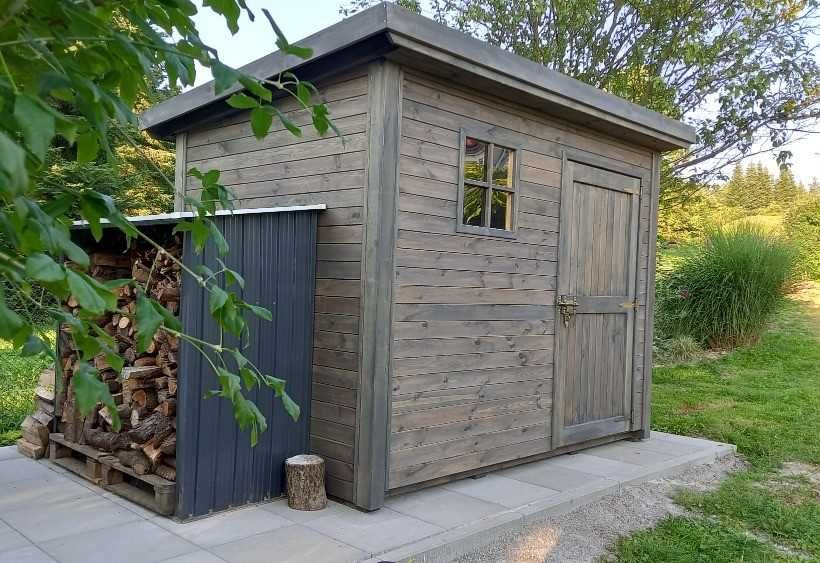 Domek narzędziowy ogrodowy 3 x 2m z dachem krokwiowym, szopa ogrodowa