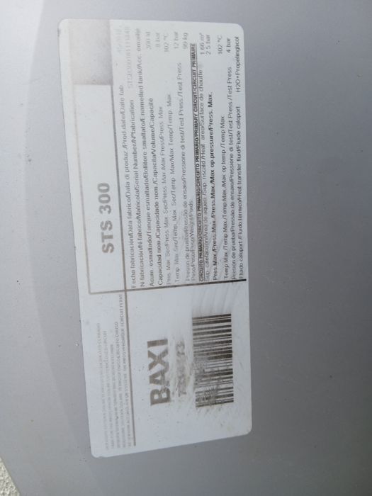 Depósito 300 litros baxi
