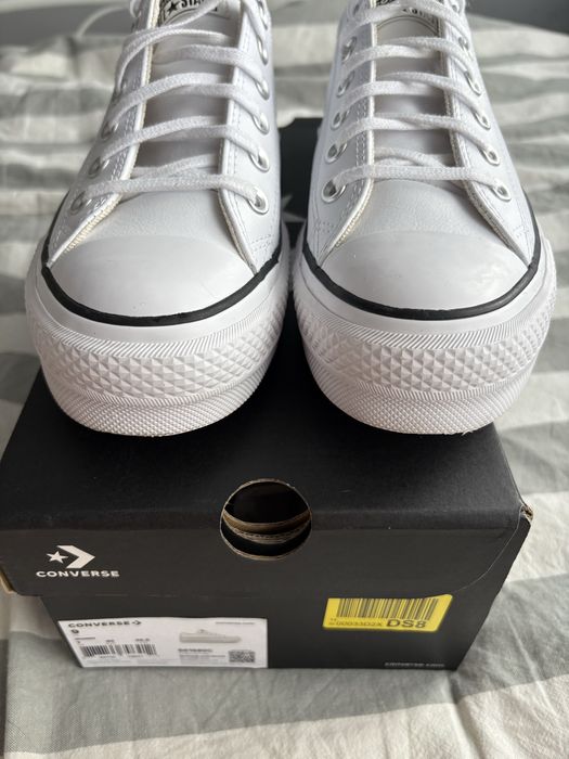 Converse skorzane białe 40