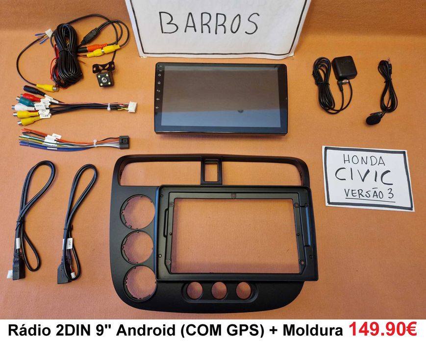 Rádio 2DIN Honda CIVIC MK7 • (2001 a 2006) • Android EU ES EP EM IMA