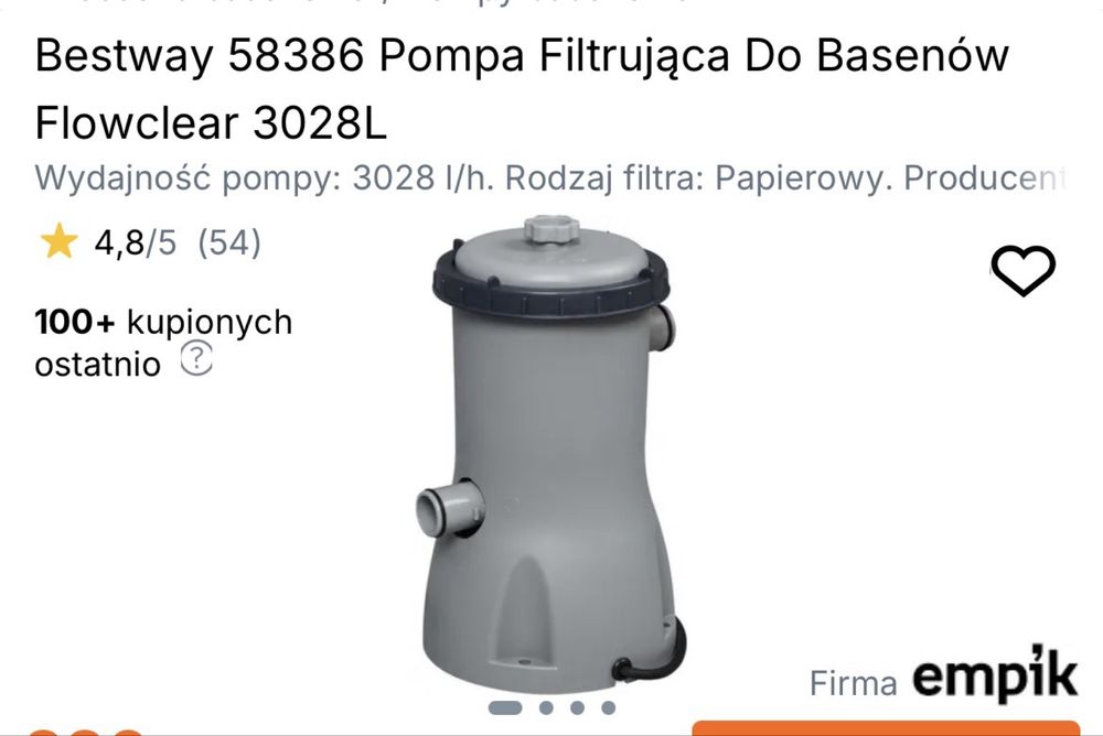 Pompa basenowa bestway