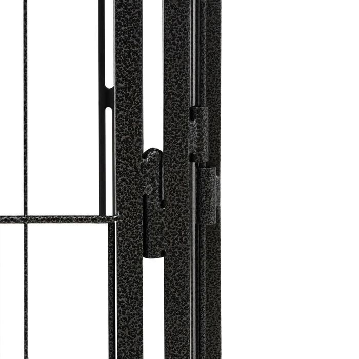 Vidaxl Kojec Dla Psa, 8 Panele, Czarny, 100X50 Cm, Stal