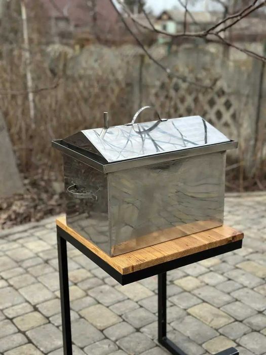 Коптильня нержавіюча 2-ярусна 2мм з гідрозатвором