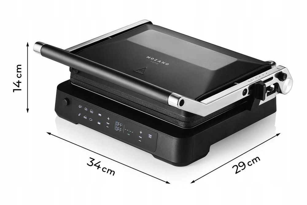 Grill elektryczny OPIEKACZ rozkładany 6 programów 2 termostaty TIMER