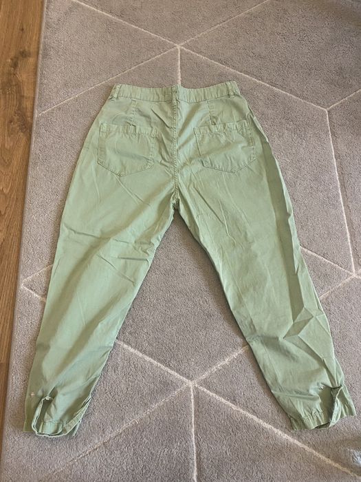 Zielone spodnie rybaczki Zara Basic r. 36