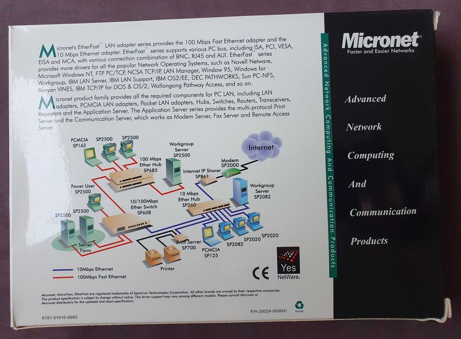 Placas de rede internas PCI - 10/100Mbps - vintage - NOVAS64739559396866121