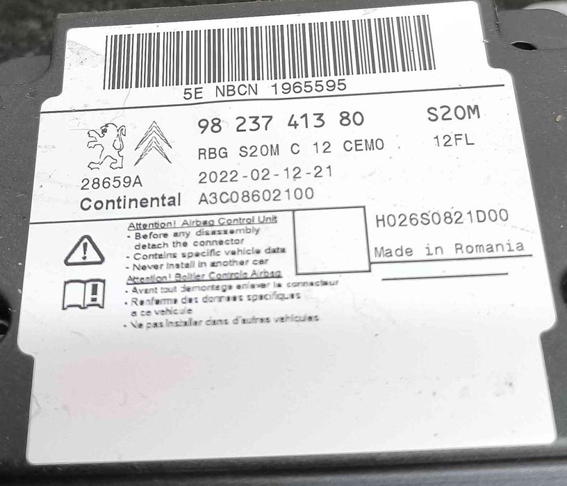 Centralina Airbag 9823741380 - OPEL CORSA F