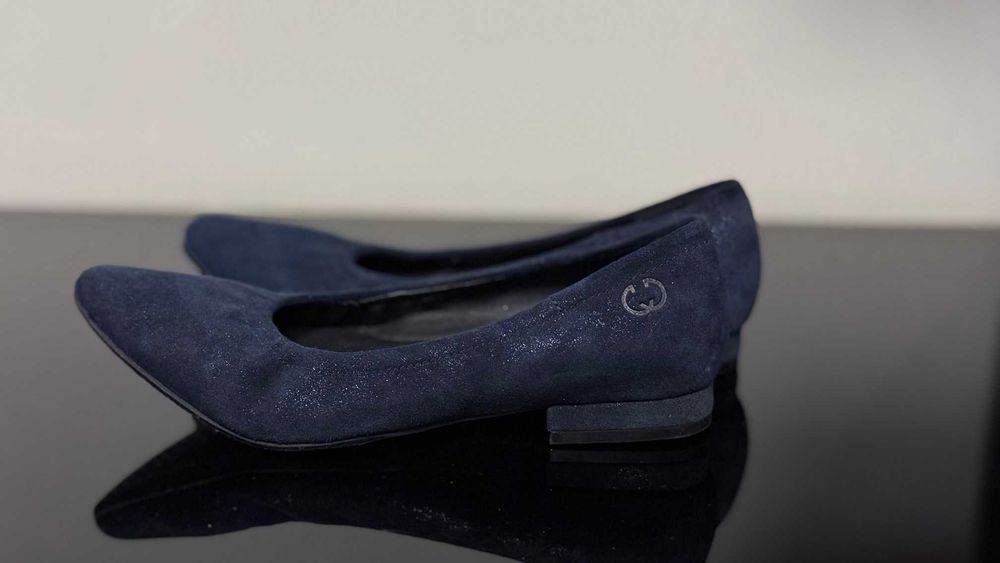 Gerry Weber | granatowe zamszowe baleriny r. 36.5 (wkładka 23 cm)