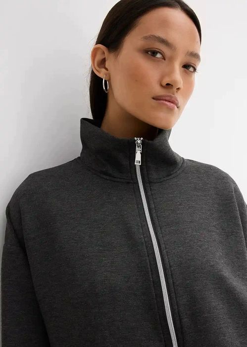 B.P.C szara bluza na zamek scuba r.48/50