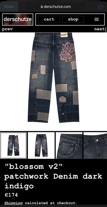 Джинси Derschutze 32 blossom v2 patchwork Denim dark indigo