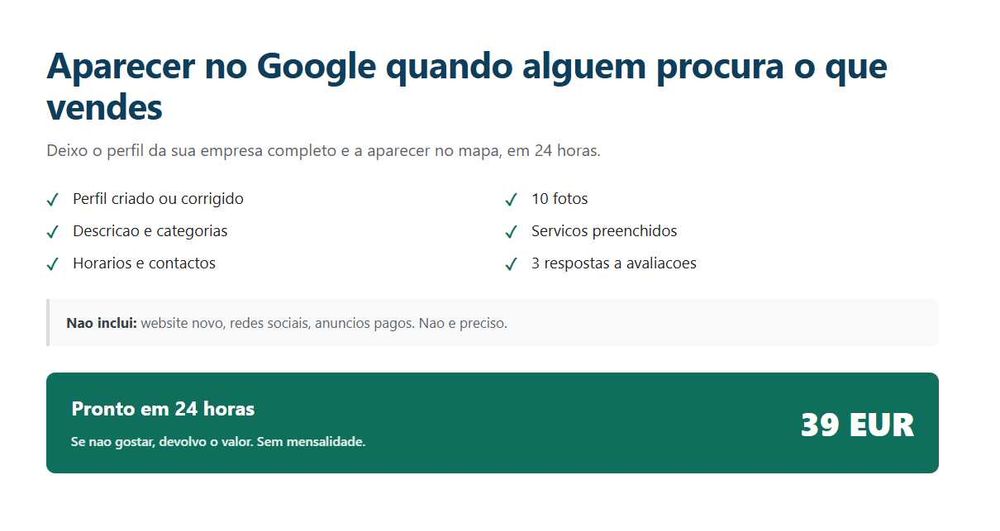 A sua empresa aparece no Google em 24 horas