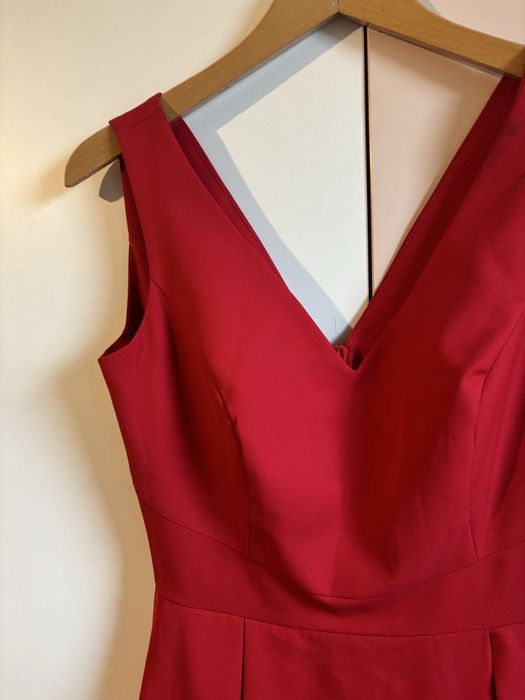 Sukienka na studniówkę na wesele czerowna maxi prost długa 40