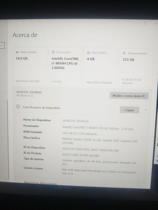 HP zbook 15 g5 i7