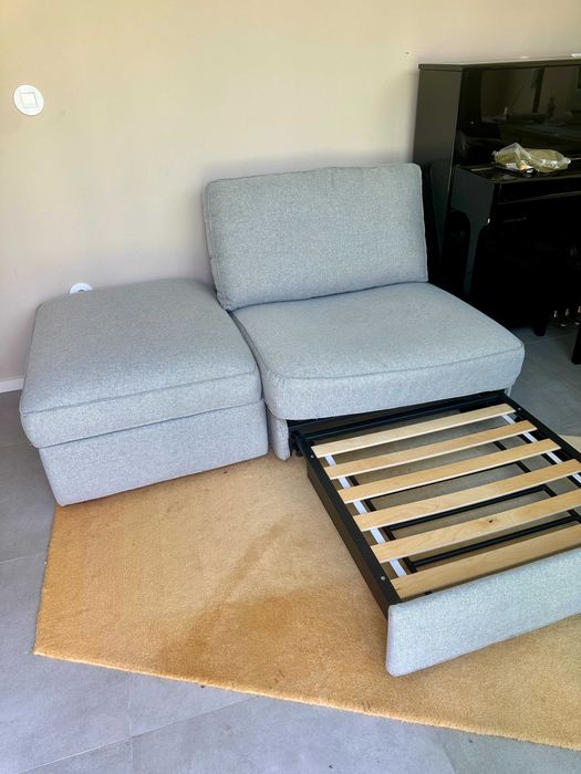 Ikea Sofa/cama Kivik com Repousa-pés