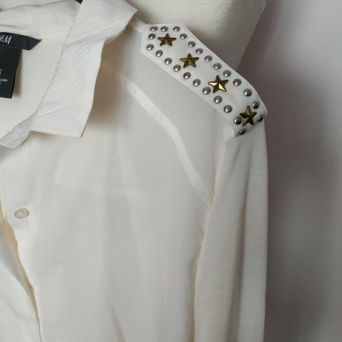 H&M Koszula z pagonami oversize kremowa 38 40