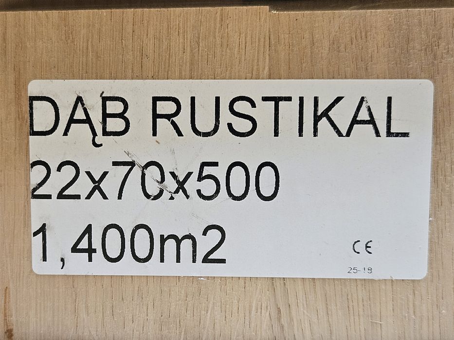 Parkiet, klepka drewniana dąb rustykalny 11,2m2 Nowy