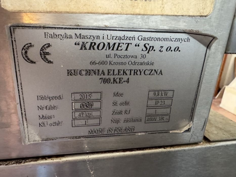 Kuchnia elektryczna gastronomiczna Kromet