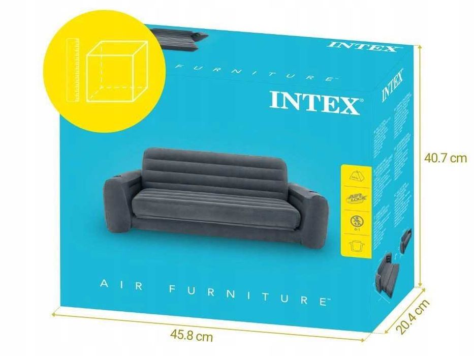 Sofa Dmuchana Rozkładana Intex, Dwuosobowa 203x231 cm | Materac