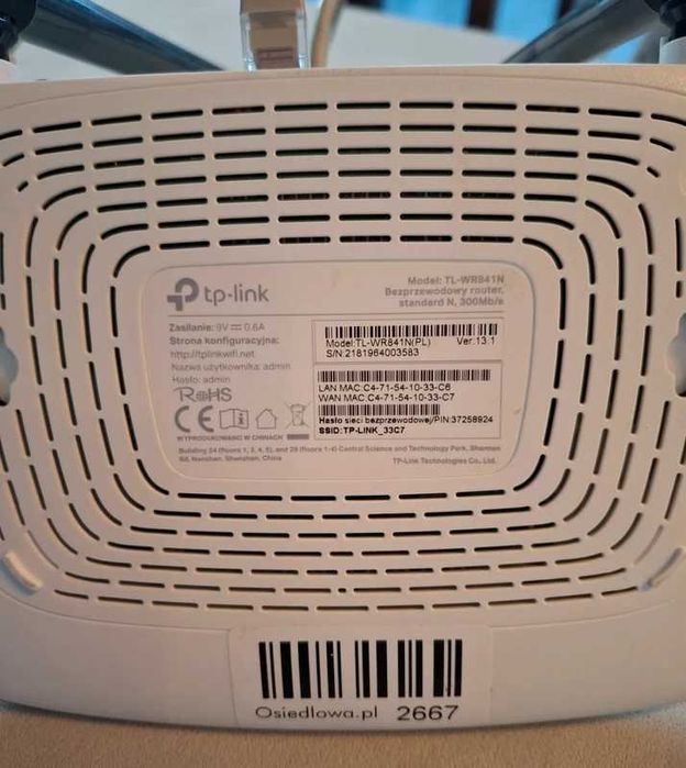 Bezprzewodowy router TP-Link TL-WR841N.