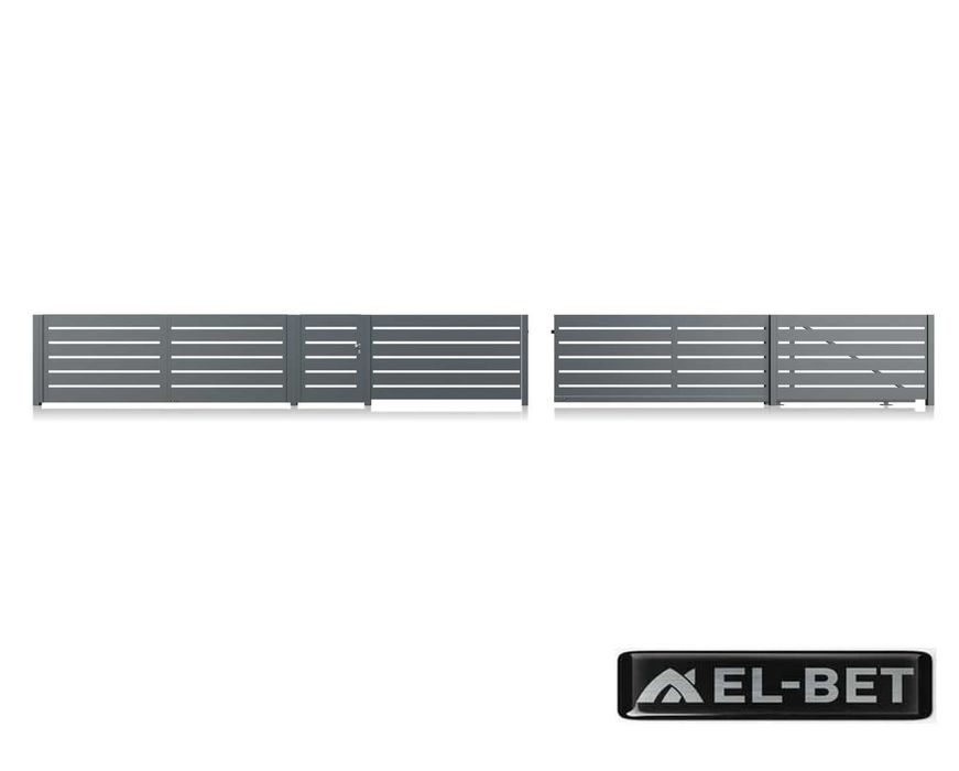 Ogrodzenie aluminiowe poziome nowoczesne HORIZONTAL 200x20 aluminium
