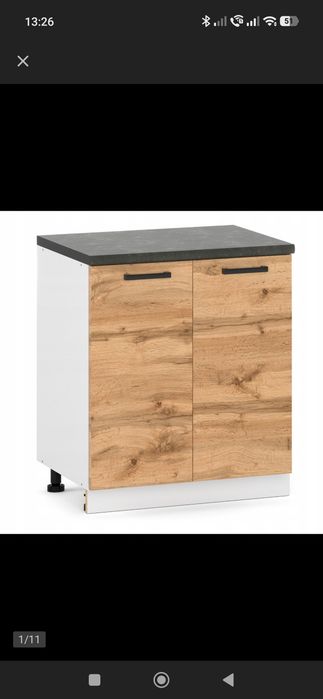 Nowa Szafka kuchenna dolna stojąca 80 cm 2 fronty Dąb Wotan Modułowa z półką