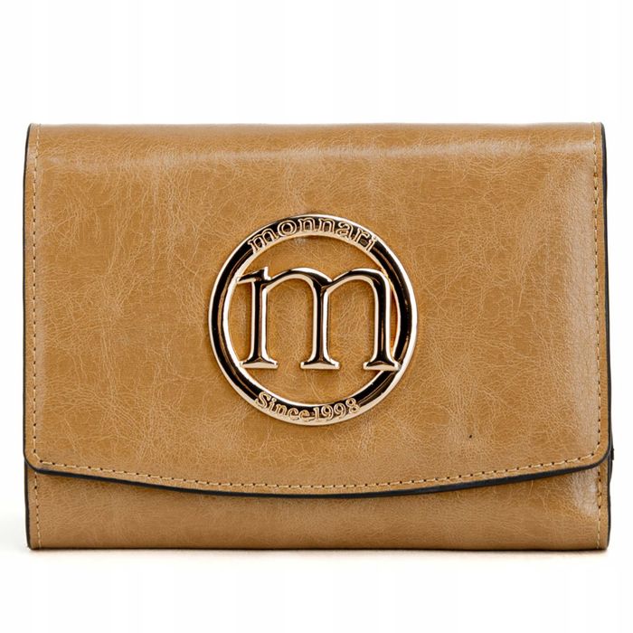 MONNARI Portfel Damski Klasyczny Elegancki Beżowy Skóra Ekologiczna