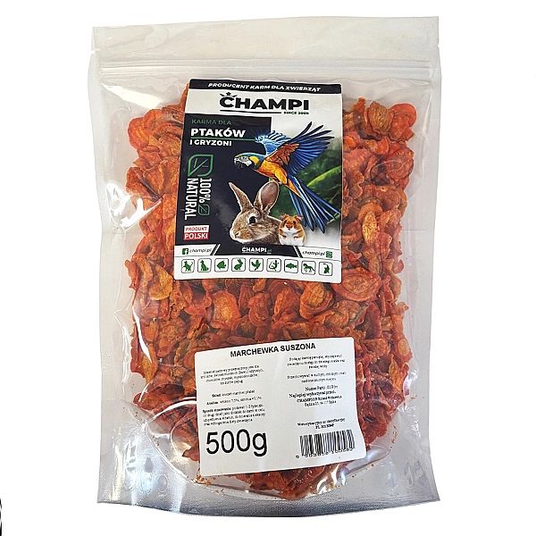 Marchew płatek 500g marchewka suszona warzywa dla papug CHAMPI