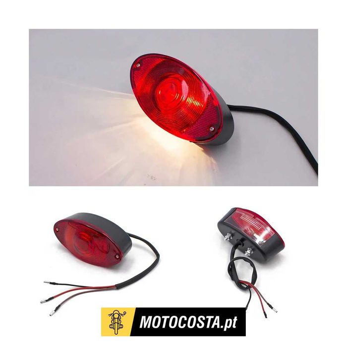 Farolim traseiro universal para moto - Com luz de matrícula
