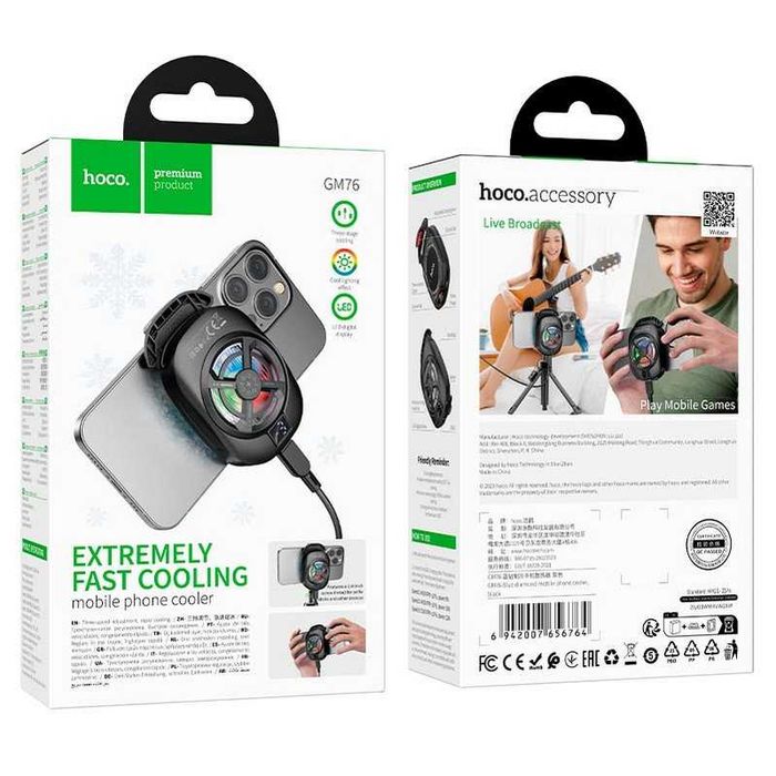 Кулер для телефону під час ігор, відеозйомки та стрімінгу  HOCO GM76