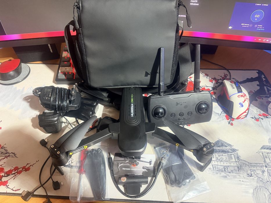 Квадрокоптер Дрон 4K Hubsan Zino Pro Plus + GPS з пультом та сумкою