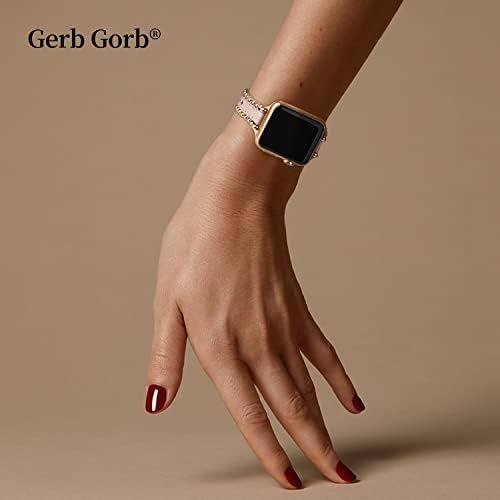 Cienki skórzany pasek zamiennik do apple watch 42mm różowy gerbgorb