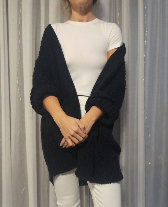 Kardigan gruby splot XL oversize