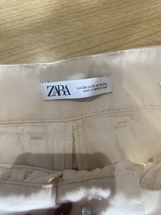 Calça de ganga bege masculina 36 Zara